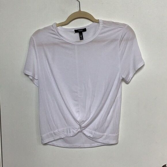 Aqua Tops - Aqua Athletic White front knot Top size L​​